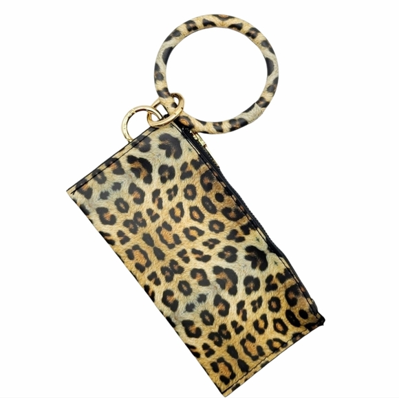 Animal Print Key Ring Bangle Wristlet - Picture 3 of 8